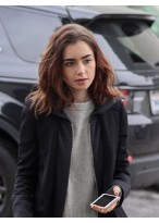 Natural Lily Collins Lace Front Remy Human Hair Wig 