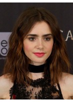 Top Quality Lily Collins Lace Front Remy Human Hair Wig 