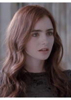 Silky Lily Collins Lace Front Remy Human Hair Wig 