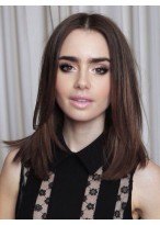 Seductive Lily Collins Lace Front Synthetic Wig 