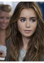 Classic Lily Collins Lace Front Synthetic Wig 