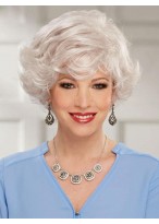 Lace Front Short Gray Wig With Long Layers 