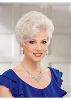 Monofilament Front Chic Layered Short Gray Wig 