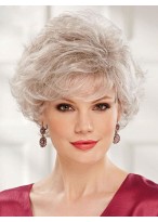 Short Capless Gray Wig With Pretty Bangs 