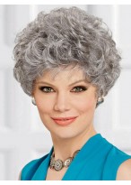 Gray Close-cropped Style Wig With Tapered Waves 