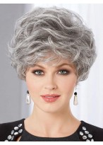 Beautifully Layered Curls Short Crop Style Gray 