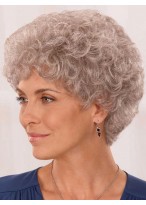 Perfect Curly Lace Front Short Gray Wig 