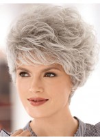 Wavy Gray Wonderful Wig With Full-bodied Layers 