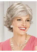 Gray Classic Style Wig With Wavy Layers 