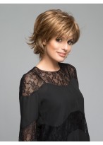 Bob Style Wavy Synthetic Wig With Wispy Ends 